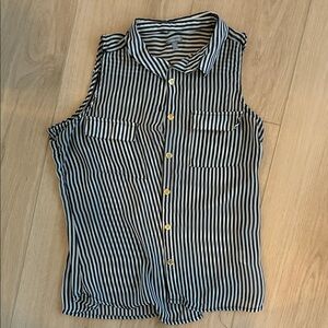 Charlotte Russe Black and White Striped Sleeveless Shirt